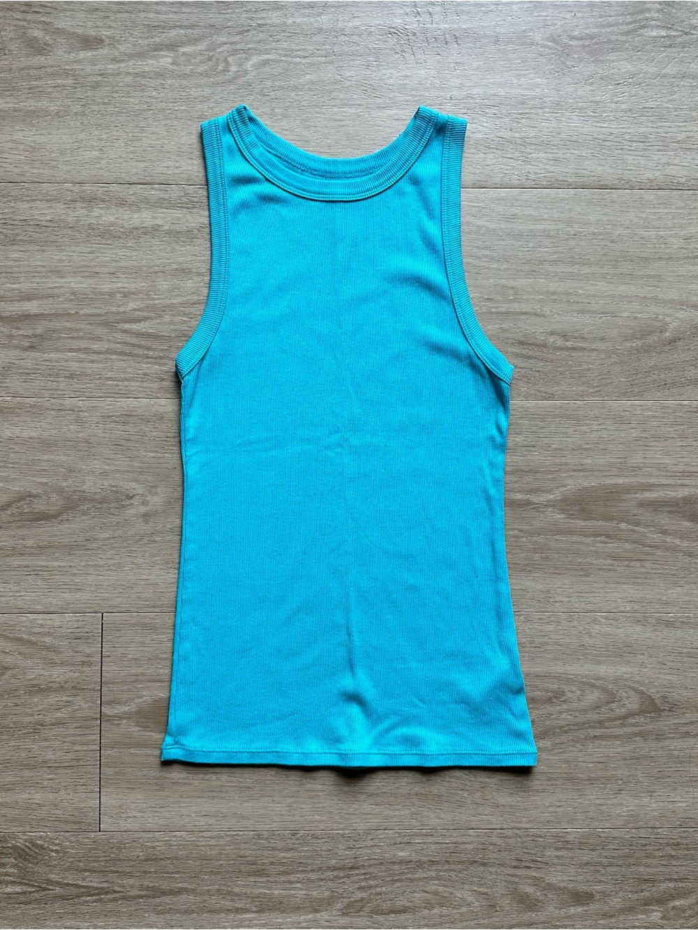 a new day Turquoise Ribbed Tank
